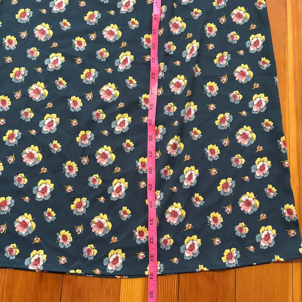 LOFT Petites Floral Print Sleeveless Shift Dress Ruffle Neckline‎ Petite  XSP - Picture 9 of 9